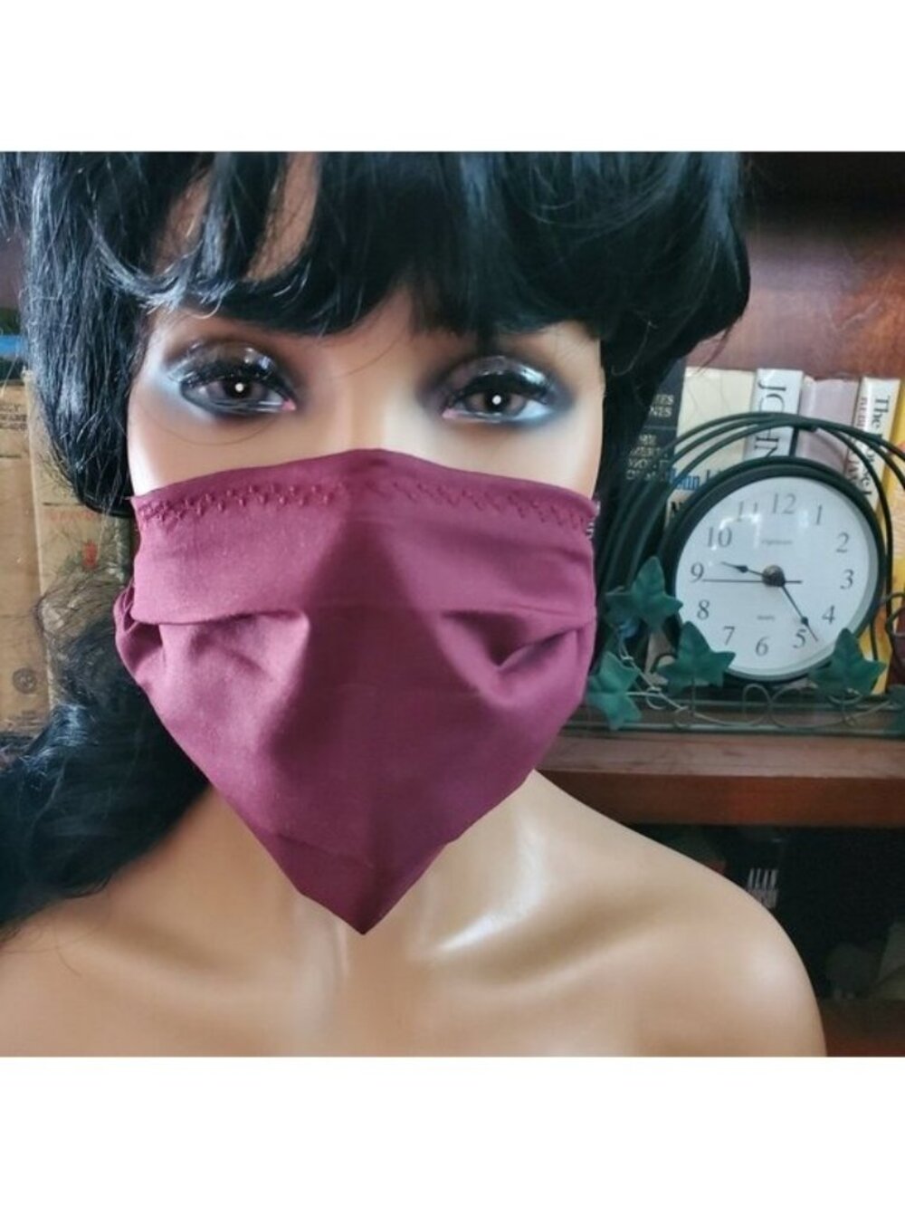 Cloth Face Mask - Silver/Copper Filters-Burgundy